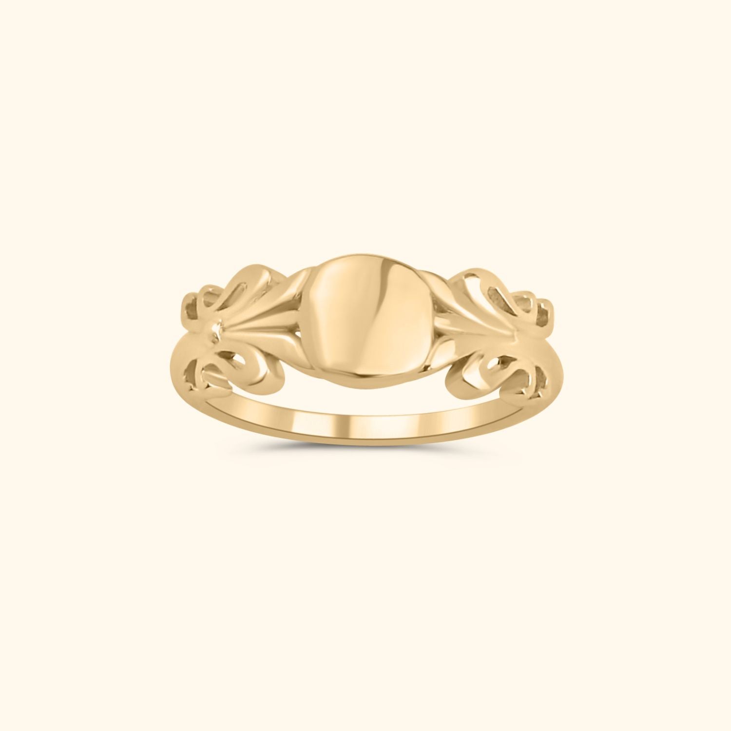 Floral Initial Signet ring